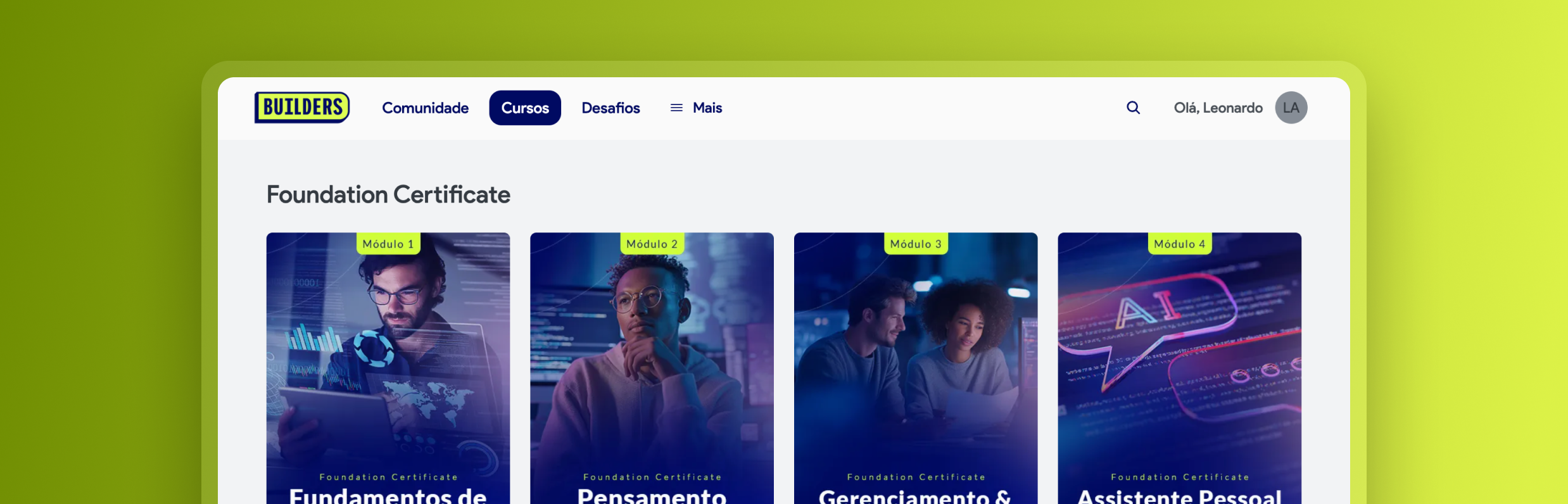 Faça parte do Fórum Builders e acelere sua evolução